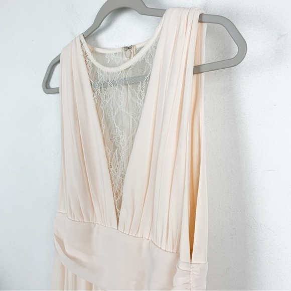 Lulu’s Dreamy Devotion Gardenia Lace Sleeveless Maxi Bridal Wedding Dress Sz L - Picture 8 of 11